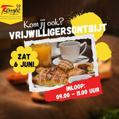 Alle Tempo vrijwilligers opgelet!