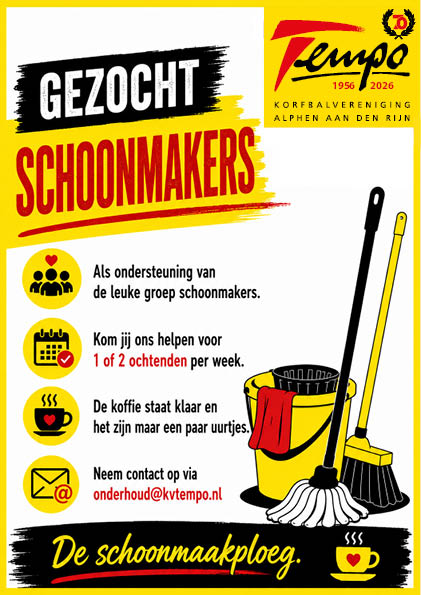 Schoonmakers gezocht!